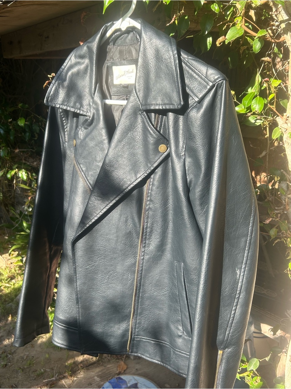 Universal Thread Black Faux Leather Moto Jacket